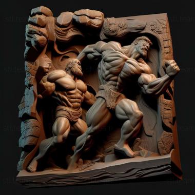 3D model Training Wrecks Muscle Battle Double Battle (STL)